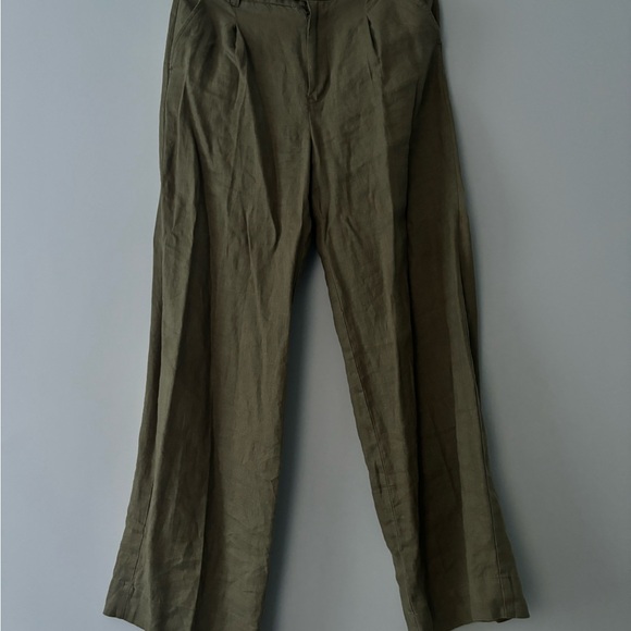 Madewell linen green set - crop top and harlow pant - Picture 6 of 8